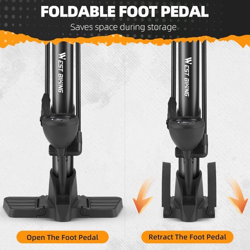 **Bike Floor Pump - High Pressure 160 PSI Bicycle Air Pump with Gauge | Fits Presta & Schrader Valves**