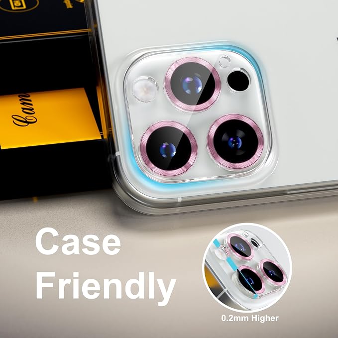 for 6 Pack iPhone 15 Pro/iPhone 15 Pro Max Camera Lens Protector 9H Tempered