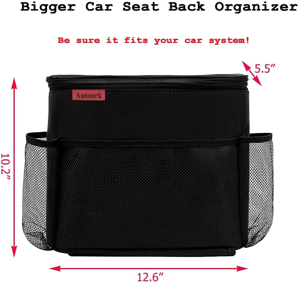 AUTOARK Car Seat Back Organizer and Cooler Set,Multi-Pocket Travel Storage Bag(Heat-Preservation and Waterproof),Bigger-Capacity,AK-054