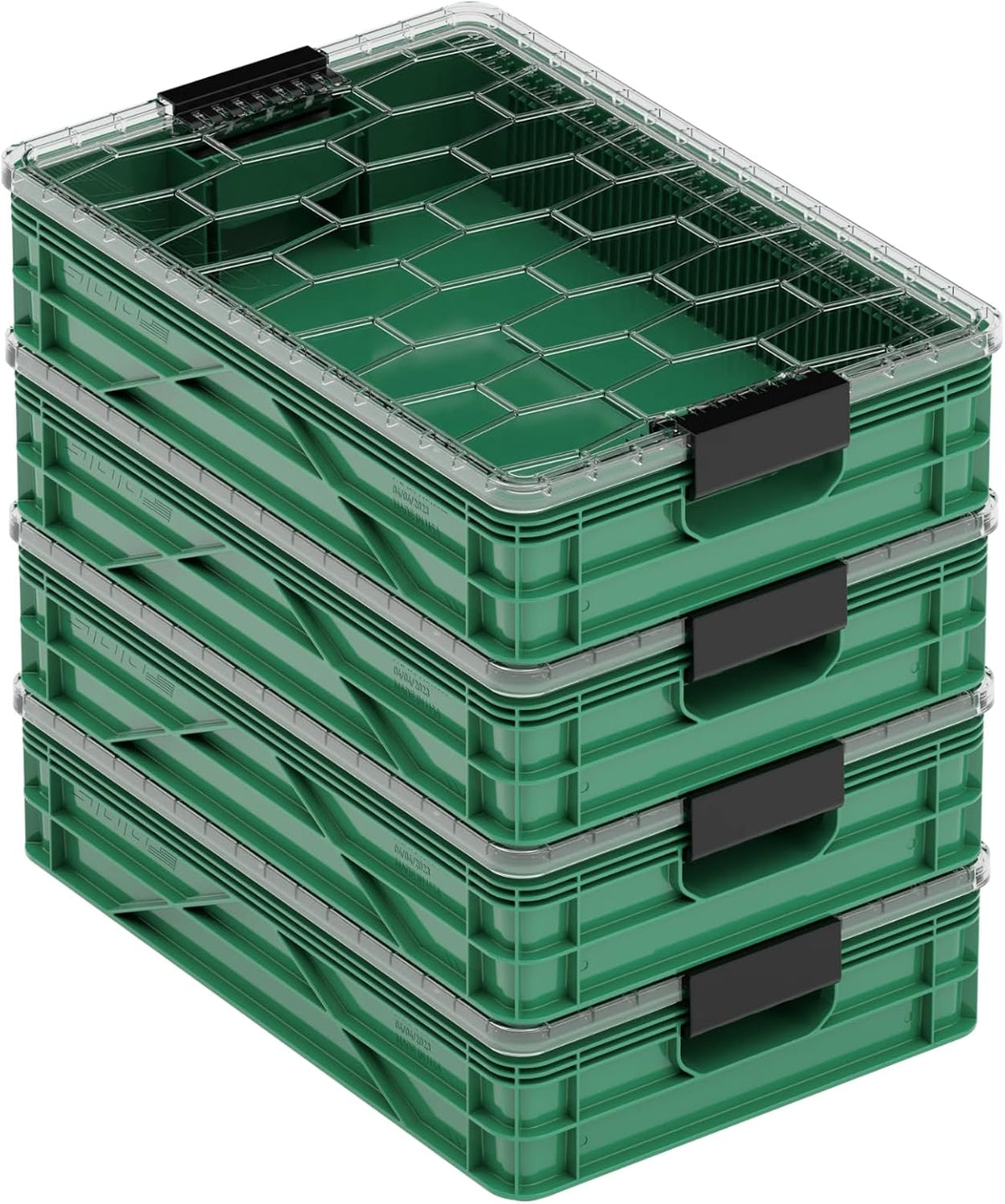 SIDIO Quarter Crate 4-Pack Stackable Storage Bins, Aircraft