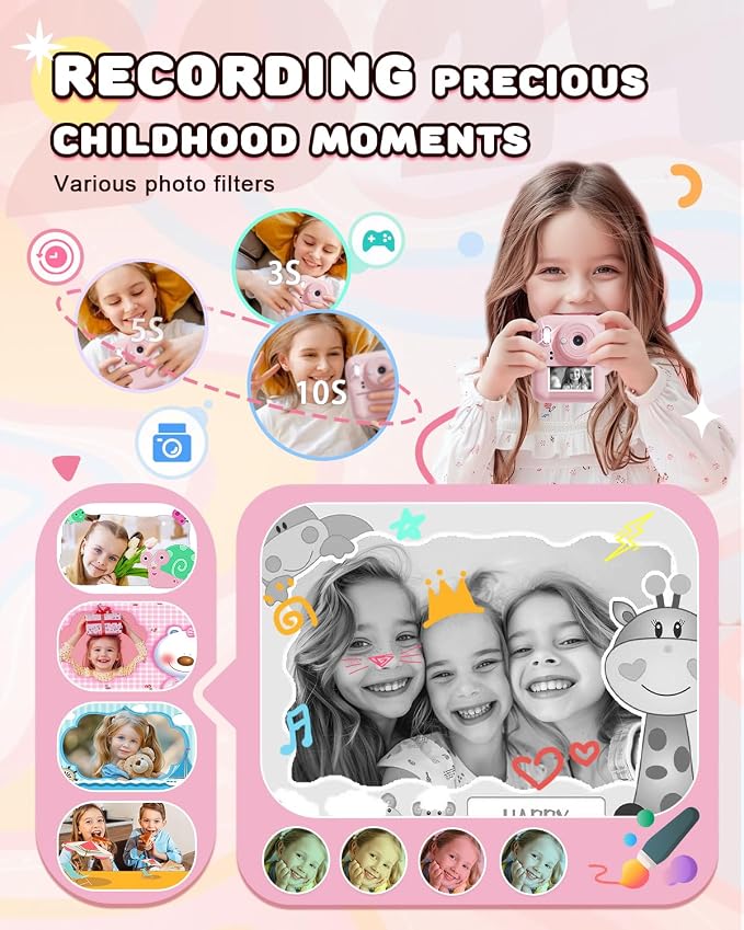 JOYJAM Kids Camera Instant Print, Upgrade Dual-Lens Selfie Digital Camera