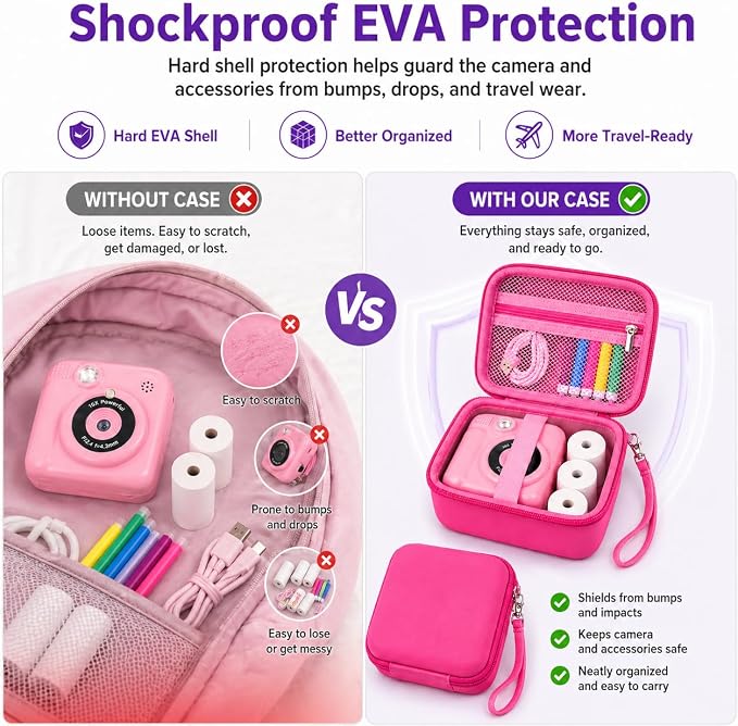 PAIYULE Kids Instant Print Camera Case Compatible