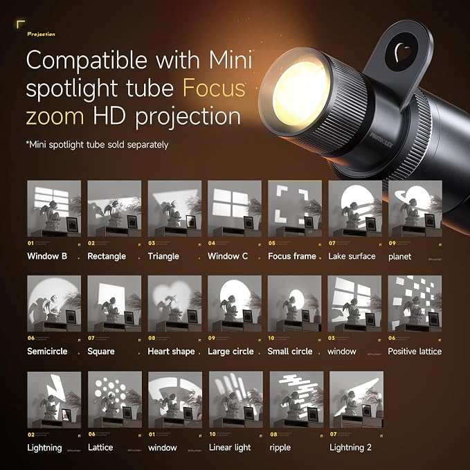 PHOTOOLEX PRO 12W Portable RGB Photography Spotlight, 360 ° Full Color