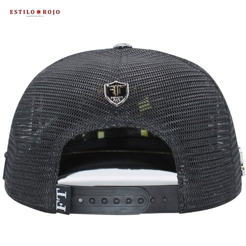 Ferreti Hats Los 3 Vicios FT86M Black Baseball Cap - Premium Rooster Hat for Men and Women, Black Snapback Hat, Ball Caps for Men for Any Occasion, Rooster Trucker Hat, Gorra para Hombre Ajustable