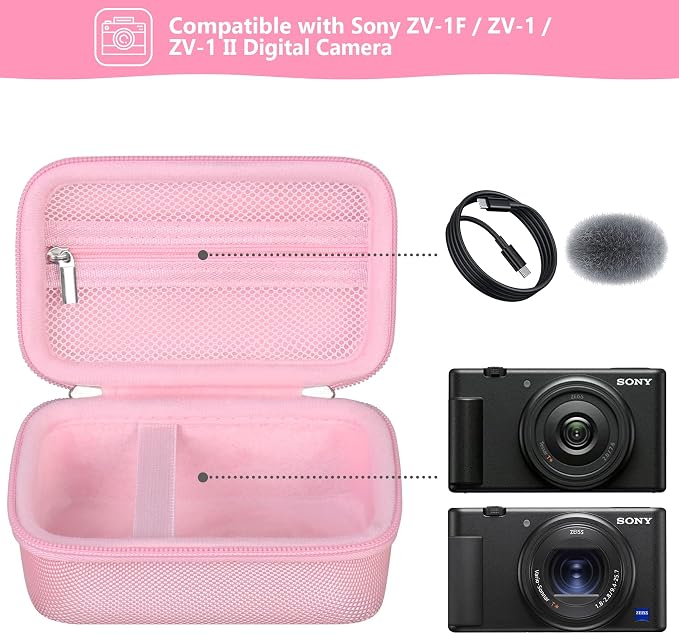 Hard Travel Case for Sony ZV-1F / ZV-1 / ZV-1 II Digital Camera, Vlogger Camera