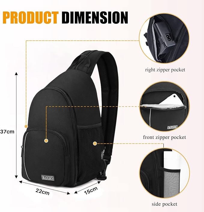 BAIGIO Camera Sling Bag Small Camera Backpack