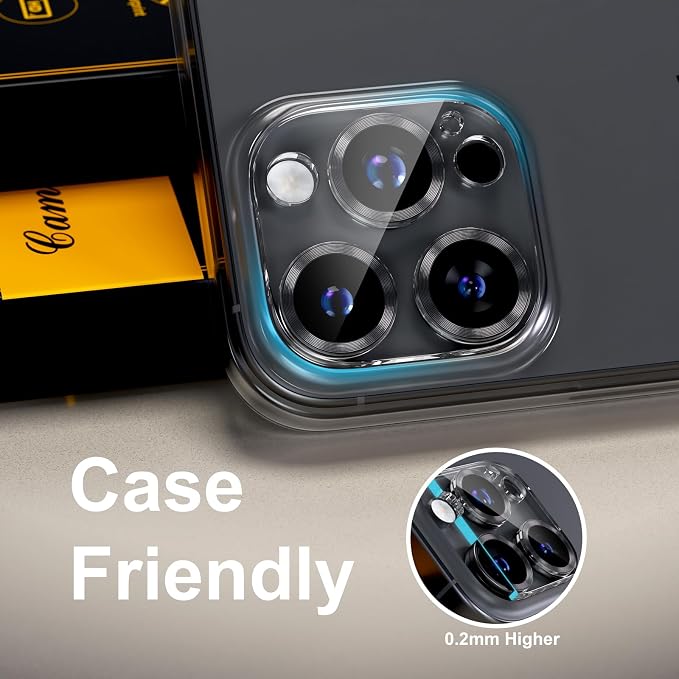 for 6 Pack iPhone 15 Pro/iPhone 15 Pro Max Camera Lens Protector 9H Tempered
