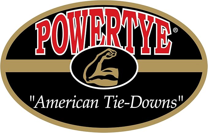 PowerTye 1.5 inch x 10ft Extra Long Ratchet Tie Down Straps, Heavy Duty with Carabiner Hooks, Soft-Tye & Bag, for Motorcycle, ATV & Cargo - 1,000 lb WLL - Made in USA - Red/Black Pair