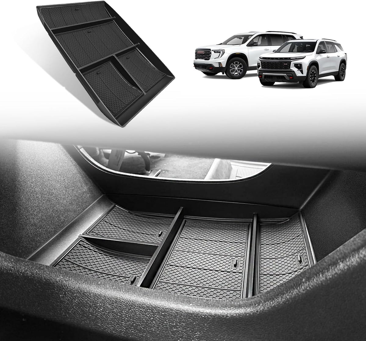 Muslogy Lower Console Organizer for 2024-2026 GMC Acadia/Chevy Traverse