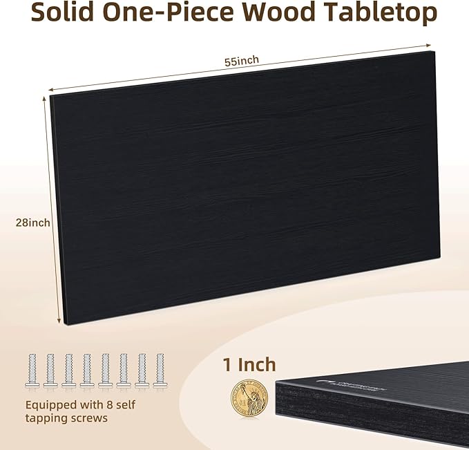 Universal Solid One-Piece Wood Table Top, 55"x28"x1" Workbench Top - Rectangular Particle Board for Standing Desk, Home Office Desk Countertop DlY, Washer Dryer, Coffee, Bar Tabletop
