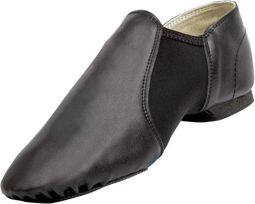 Asyuyu Jazz Shoes for Girls - Slip-On Leather Dance Shoes | Flexible Split Sole, Sizes 2-11, Black/Tan