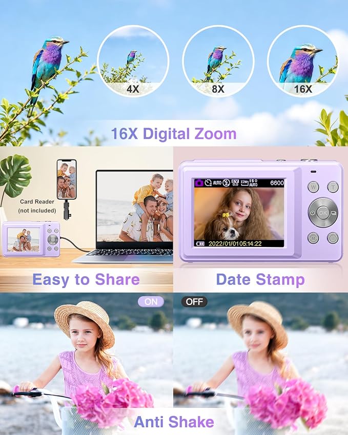 Digital Camera, FHD 1080P Point and Shoot Camera