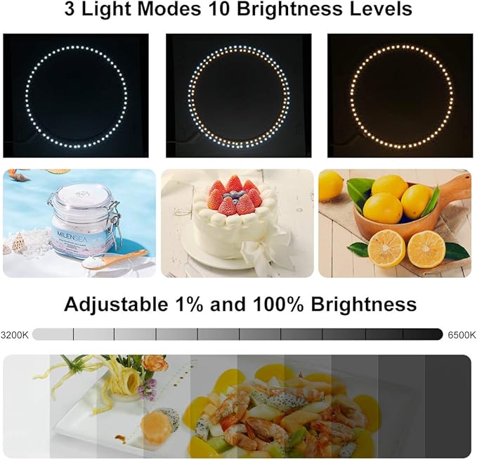PULUZ 30cm Ring Light Photo Studio Light Box, Adjustable Portable Photography