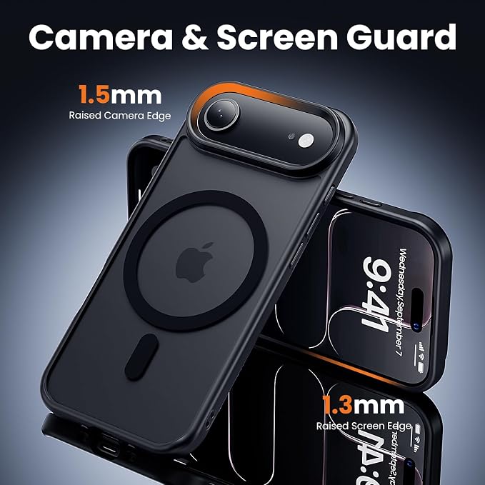 toushion 3 in 1 for iPhone Air Case Matte Black, Fits MagSafe, Screen