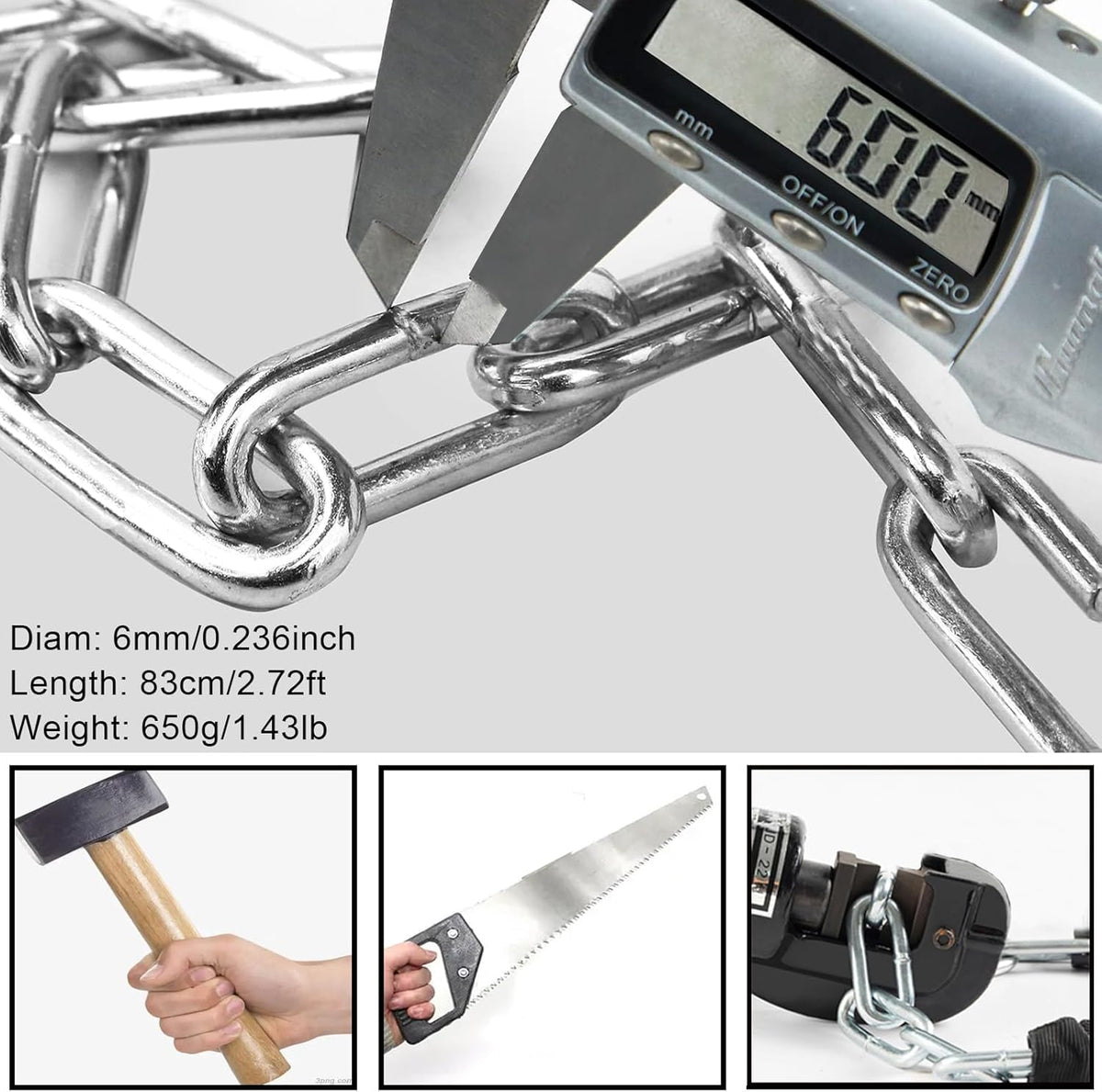 Skiennix Bike Lock - High-Security 5-Digit Combination Chain Lock for Bicycle, Scooter, Motorcycle, Gate