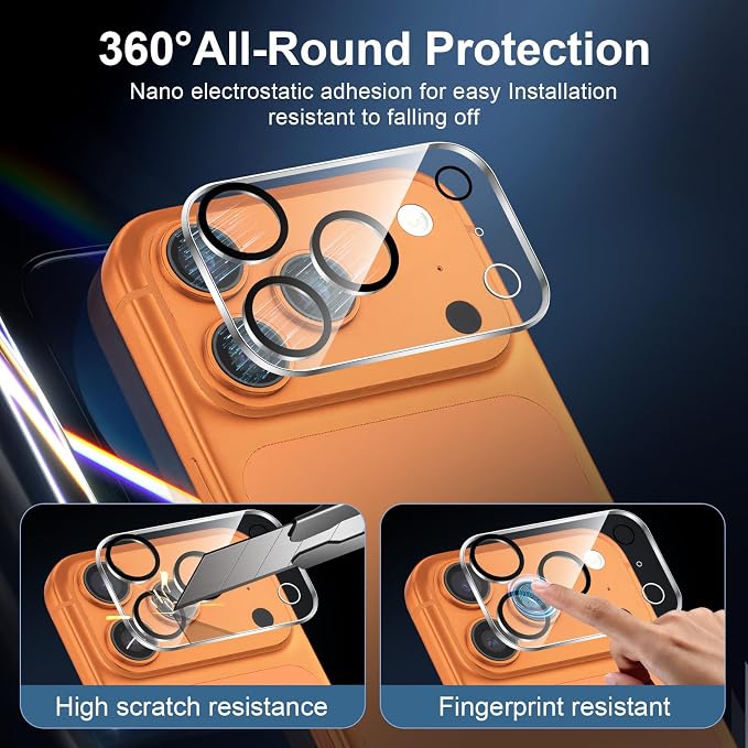 NEW'C 3x Screen Protector for iPhone 17 Pro Max+ 3x Camera Lens Protector