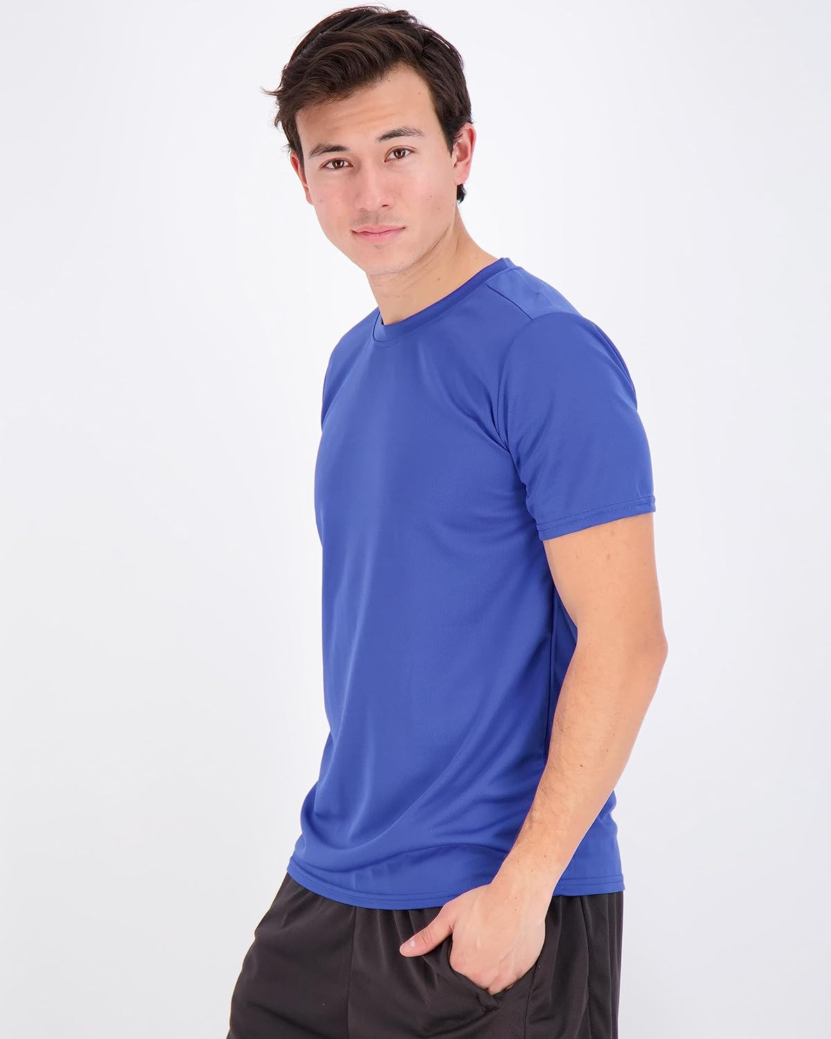 Real Essentials Men’s Mesh Short Sleeve Crew Neck T-Shirt - 5 Pack Workout Athletic Tee (Big & Tall)