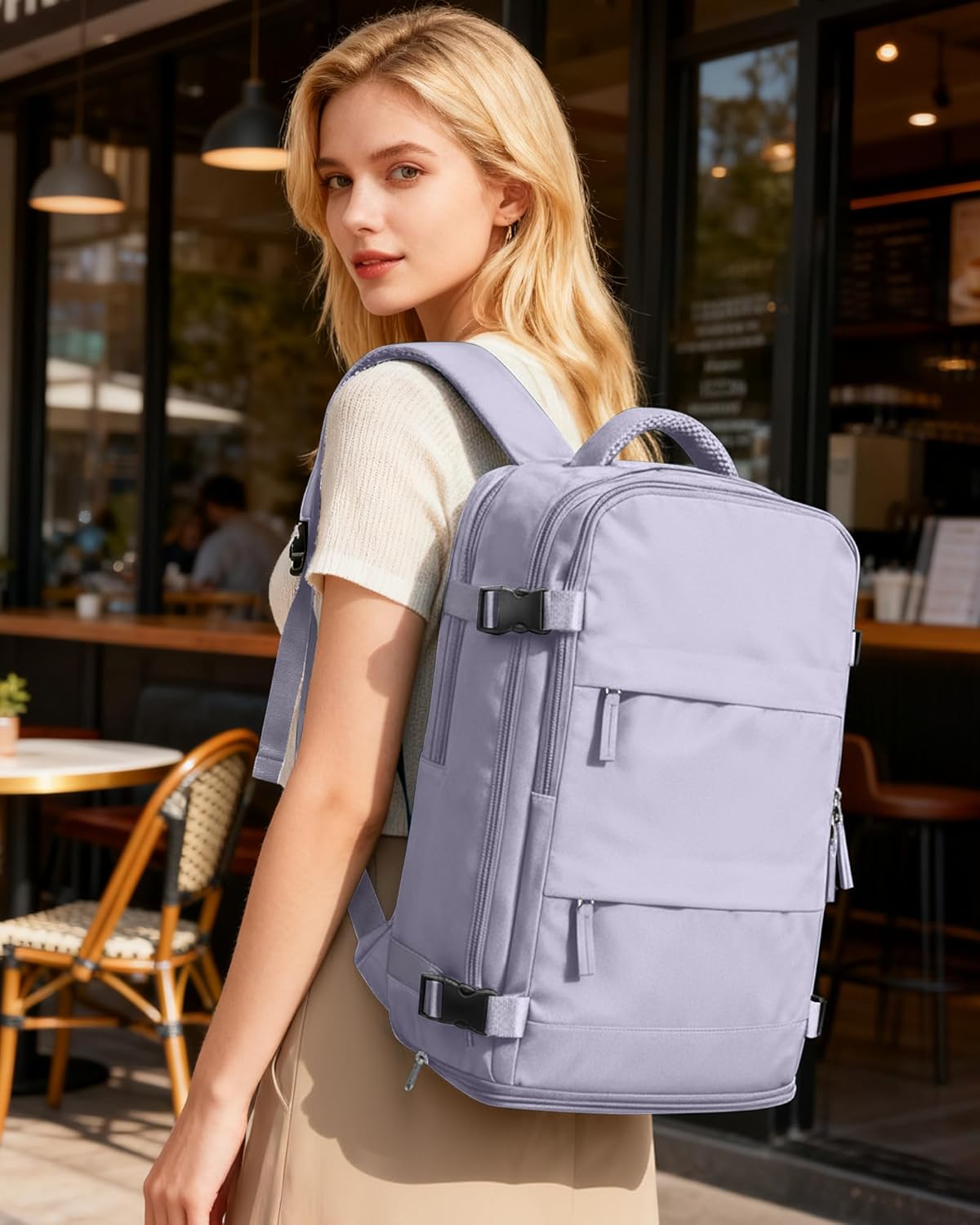 Skiennix Carry-On Backpack | Waterproof Travel Backpack for Women - Airline Approved, Purple