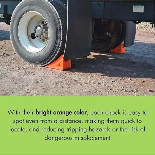 Checkers One Large Wheel Chock for 32-46" Tires, Heavy Duty Wheel Chocks for Semi Trucks, Utility, Tractor Trailer, 70k lb Load Capacity, Made in The USA, Polyurethane, UC1500-6