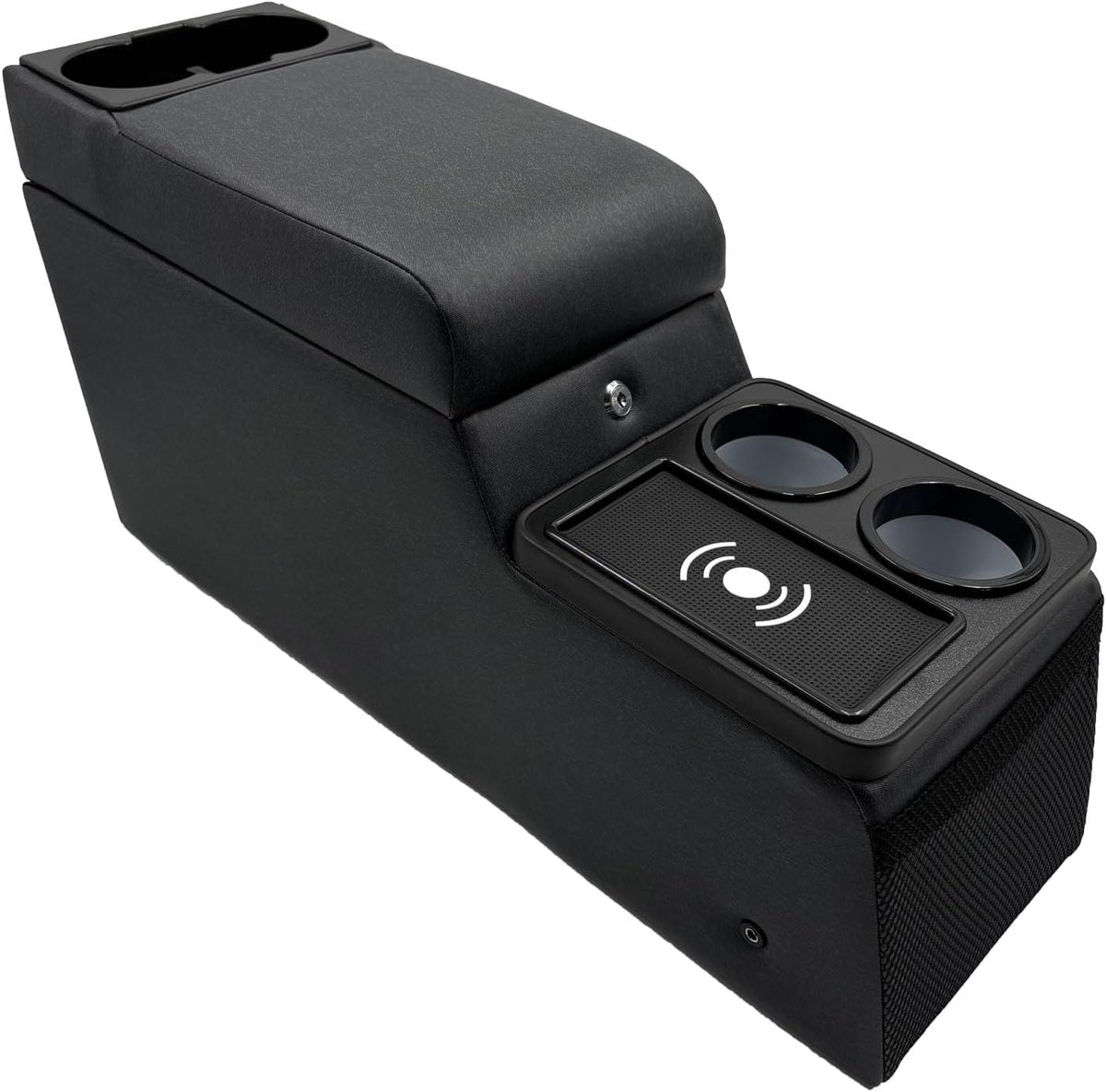 Truck Center Console Truck Seat/Bench Organizer with Wireless Charging and Holder Cups for Jeep CJ5 1976-1983,Jeep CJ7 1976-1986,Jeep Wrangler(YJ) 1987-1995 (Gray)