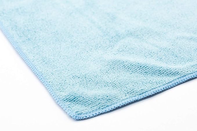 The Rag Company - Sport & Workout Towel - Gym, Exercise, Fitness, Spa, Ultra Soft, Super Absorbent, Fast Drying Premium Microfiber, 320gsm, 16in x 27in (3-Pack) (Royal Blue + Light Blue + Black)