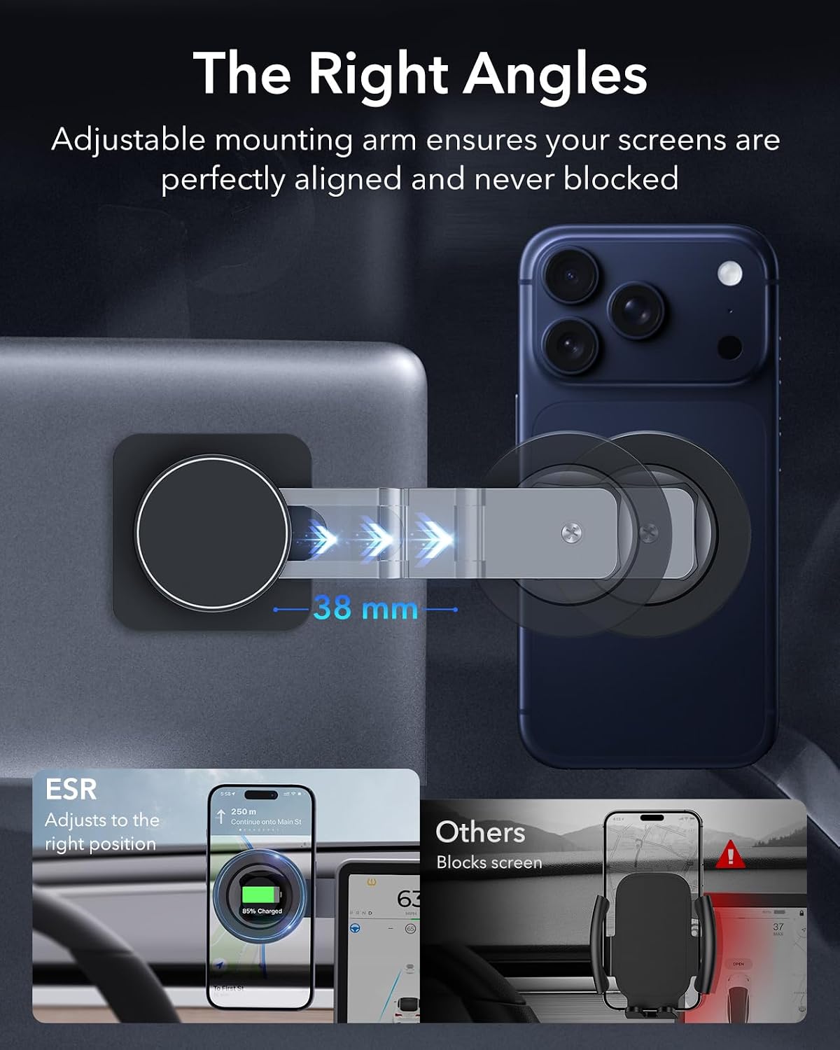 ESR for MagSafe Car Mount, Car Phone Holder for iPhone 17-12,Samsung/Google