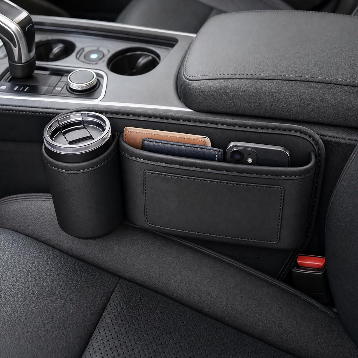 Car seat Gap Filler Organizer, Anti-Drop Car Seat Gap Filler Organizer (2 Beige (Driver+Passenger))