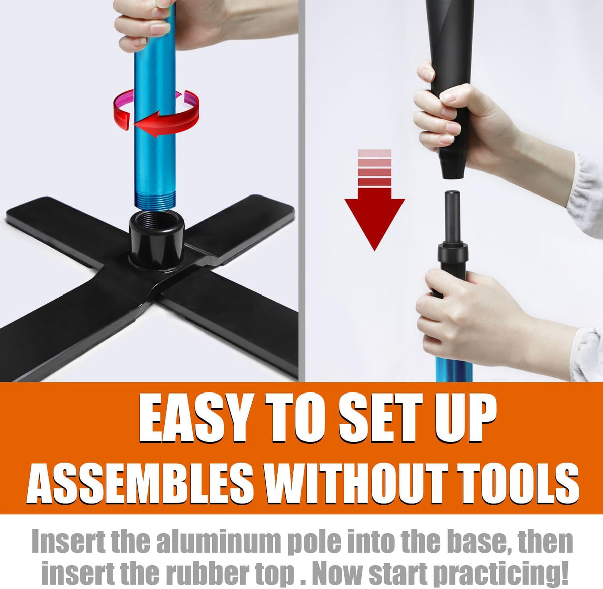 TARUMG Portable Baseball Batting Tee - Adjustable Height 25-47 Inches | Heavy-Duty Design for All Ages
