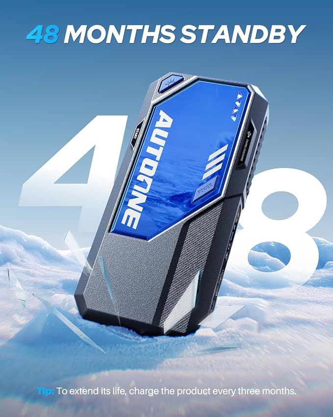 AUTOONE 10000A Car Jump Starter 24000mAh Car Battery Jumper Starter Portable 12V (All Gas/All Diesel) 168W DC Jump Box for Car Battery with Built-in Booster, Type-C Fast Charge Jump Pack