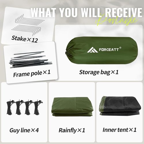 Forceatt Waterproof Camping Tent for 2-3 People | Lightweight & Windproof | 3-4 Seasons, Quick Setup