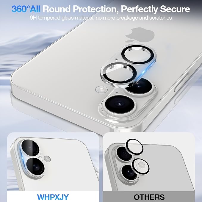 WHPXJY 2025 New Upgrade for 3 pack iPhone 17 Camera Lens Protector-Tempered