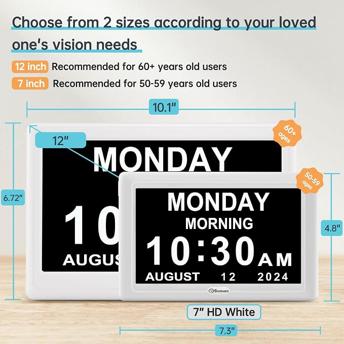 Soobest Dementia Digital Clock for Seniors Elderly, 20 Alarm Reminders 3