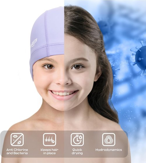 COOLMATE Swim Cap for Women, Men & Kids - Lightweight Silicone, Water-Resistant & Non-Slip Fit | Perfect for Pool Swimming (1 Pack)