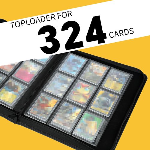 GERMUN Toploader Binder - Holds 324 Toploaders | 9 Pocket Double-Sided Storage for 3 x 4'' Cards - Diamond Blue