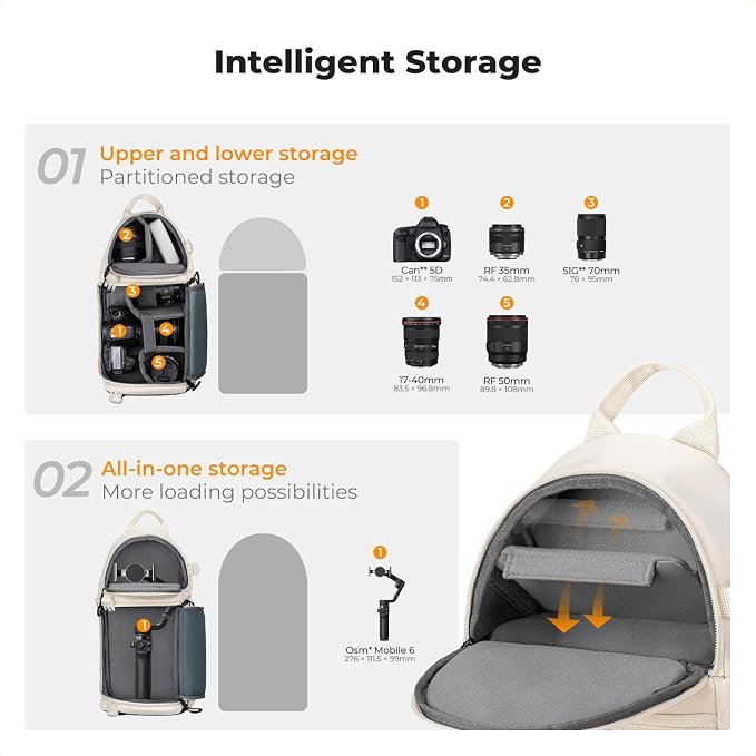 K&F CONCEPT Camera Sling Bag Crossbody Bag Camera Shoulder Backpack