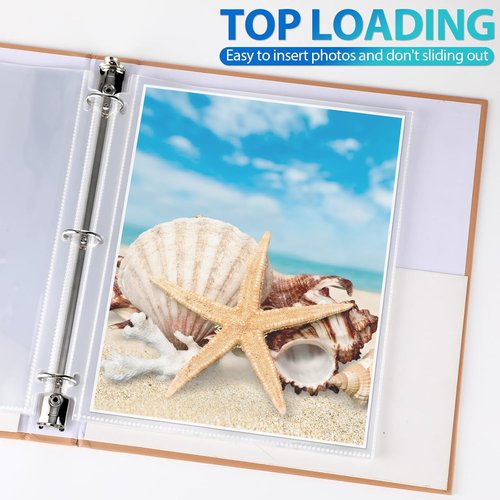 Feifeiya 150 Pack Photo Sleeves - 8 x 10 Archival Page Protectors for 3 Ring Binders | Clear Plastic Refill