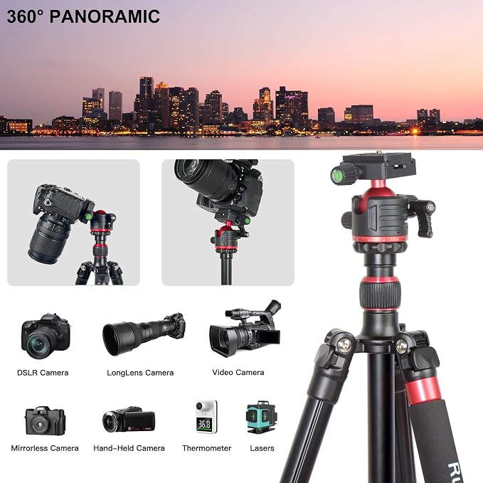 Travel Tripod, Video Camcorders, Action Cameras, Telescopes...8.8lbs