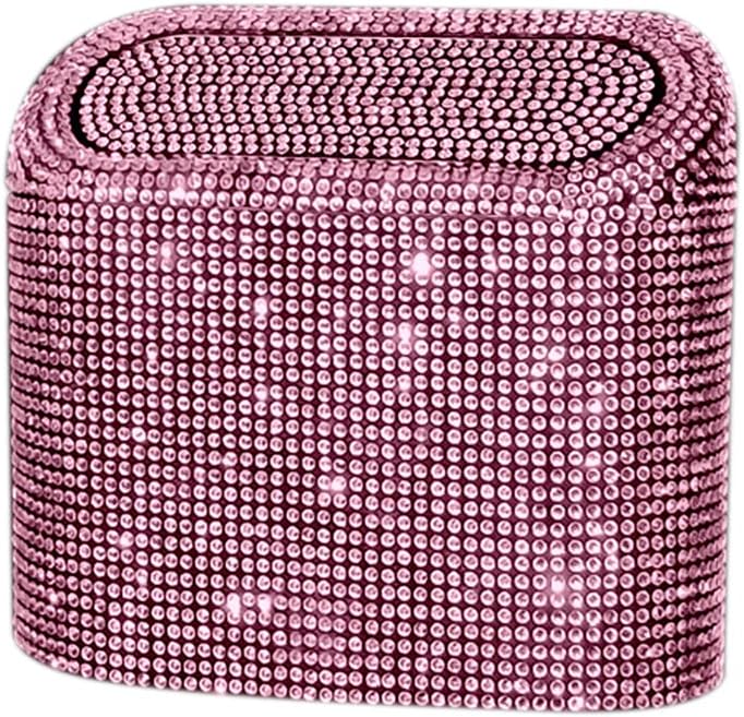 Sparkly Car Trash Car,Hanging Garbage Can with Lid Bling Rhinestone Trash Bin,Litter Container for Vehicle,Office,Home (Green)