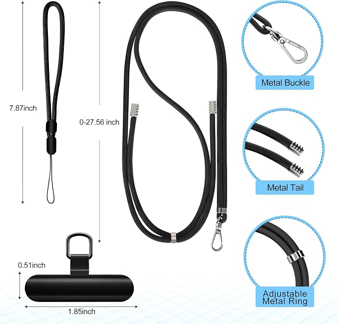 takyu Phone Lanyard, 2 Pack Adjustable CellPhone Lanyard Crossbody Neck Strap