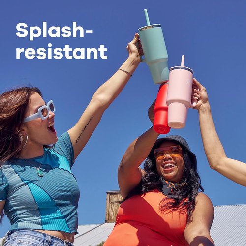 Hydro Flask Travel Tumbler - Insulated Stainless Steel with Handle & Straw | 40 Oz Seacliff