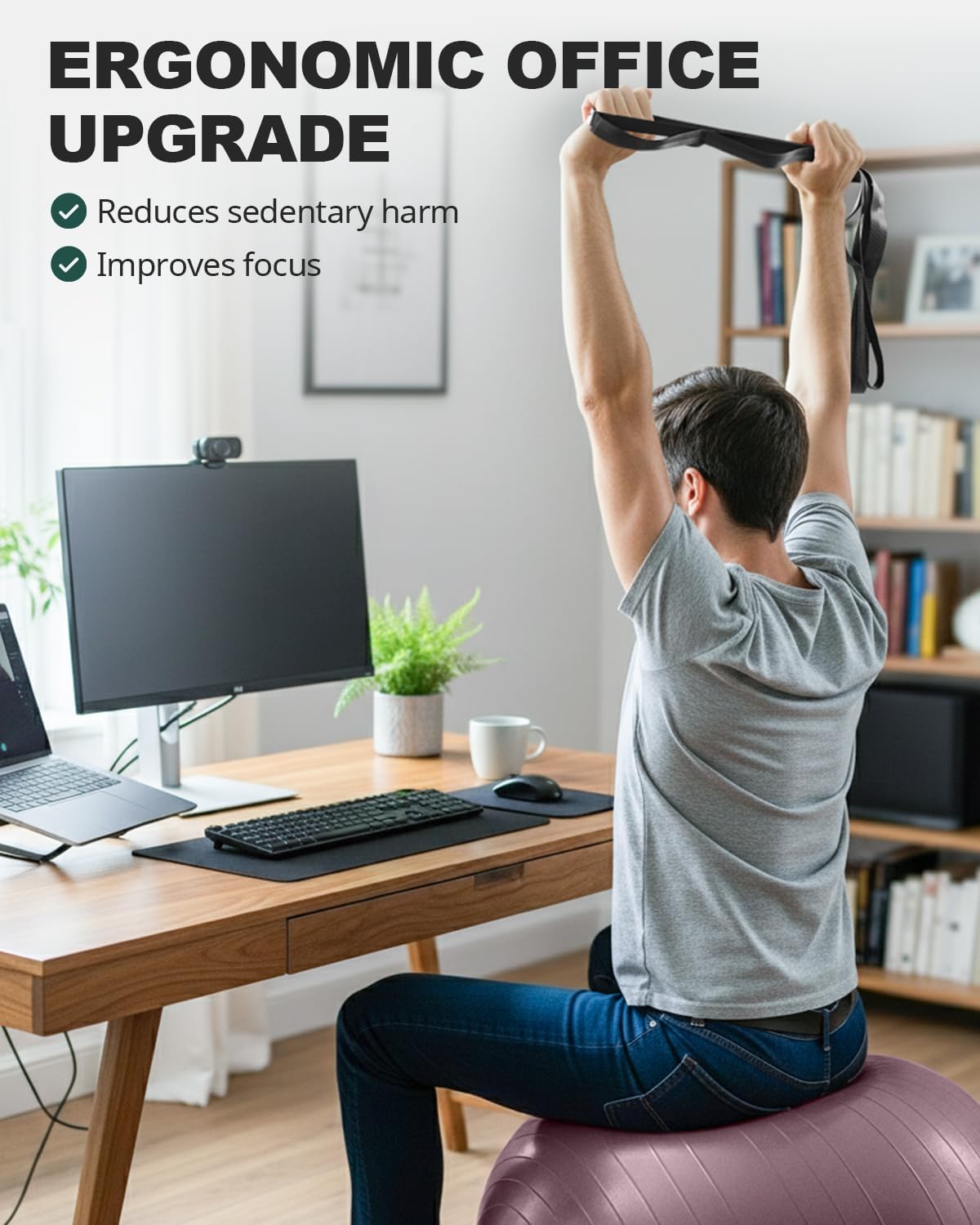 Trideer Exercise Ball - Stability Ball for Yoga, Pilates & Core Training | Office Seating & Balance Chair