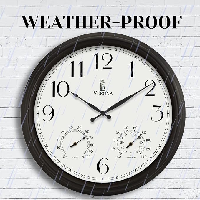 24 inch Outdoor Clocks for Patio Large Waterproof