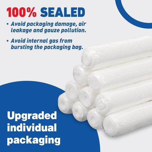 AZEN Gauze Rolls Bandages - 90 Pack of Premium 4" x 4.1 Yards First Aid Supplies | Ideal for Medical & Vet Use