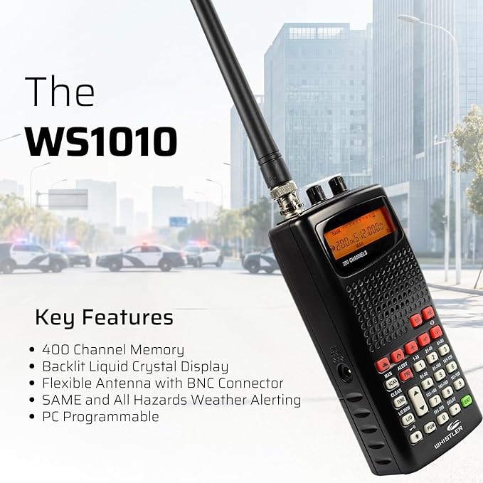 Whistler WS1010 Analog Handheld Scanner – 400 Channels, Same Weather Alerts