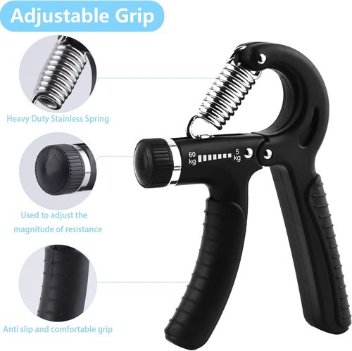 Grip Strength Trainer Kit by [Brand Name] - 5-Piece Set for Enhanced Hand Strength & Injury Recovery | Includes Finger Exerciser, Stress Relief Ball & More