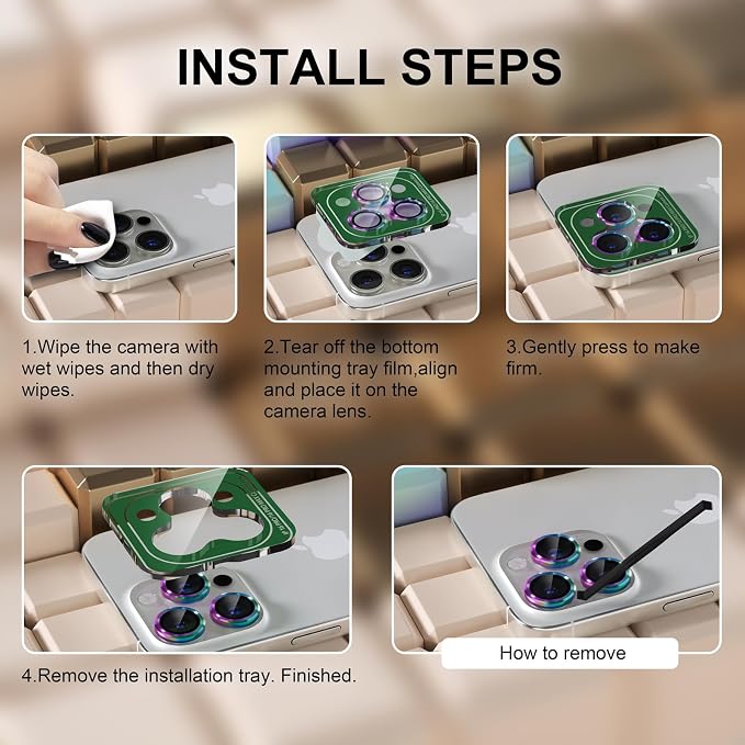 Misea Compatible for iPhone 16 Pro/iPhone 16 Pro Max Camera Lens Protector