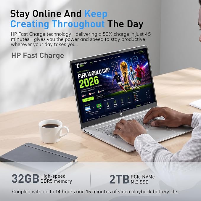 HP OmniBook 17.3” Touchscreen Next Gen AI Laptop, Latest AMD Ryzen 5 CPU | 24GB DDR5 RAM, 1TB SSD, Copilot Key, AMD Radeon 660M Graphics, Backlit Keyboard, Win11 Home, Silver, w/ Wireless Mouse