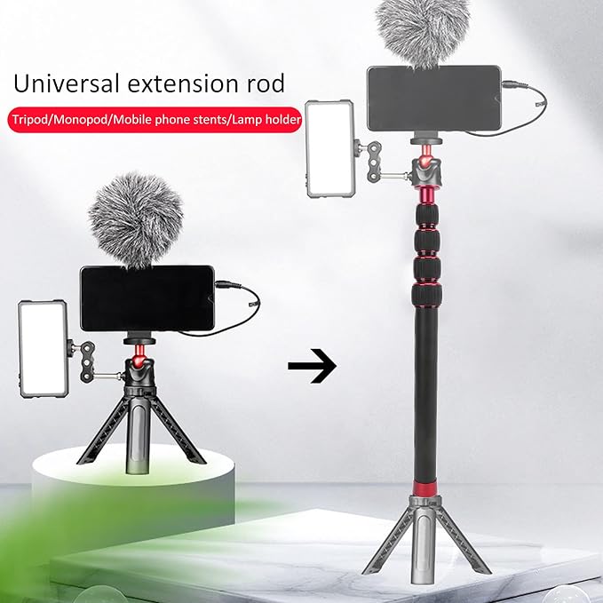LR-255 Camera Monopod, 13.2-42.5in Extension Pole, 5 Section Aluminium Alloy
