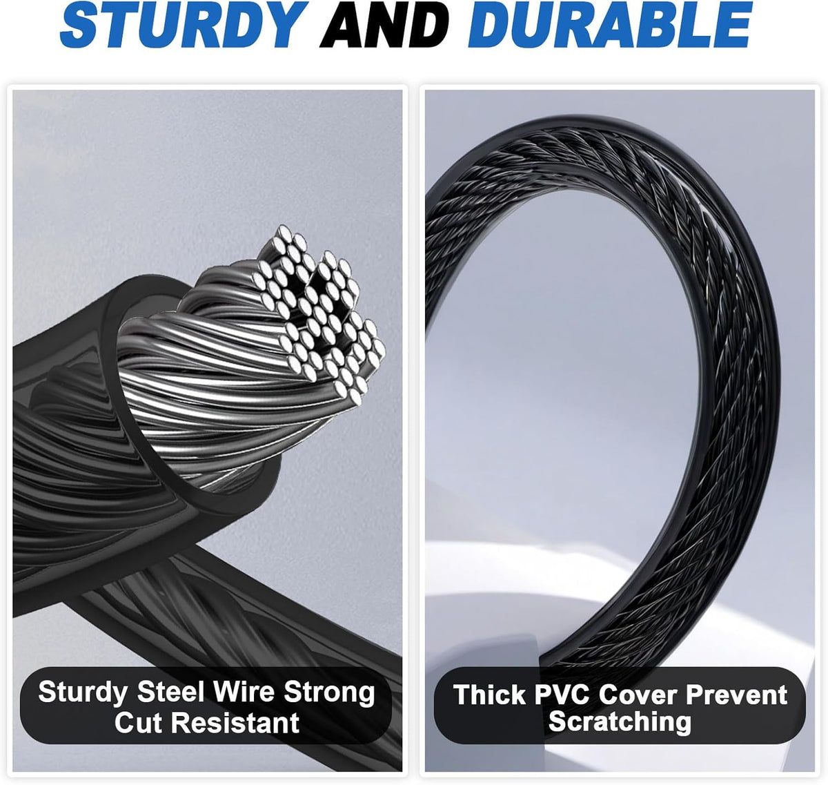 Skiennix Long Cable Lock - Extra Long 5ft to 25ft Bike Lock with Resettable Combination | Ideal for Kayaks, Scooters, and Paddle Boards