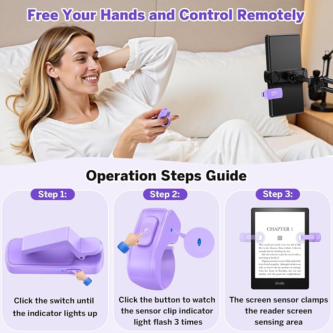 Page Turner Ring for Kindle, Remote Control for iPhone iPad Android Tablets
